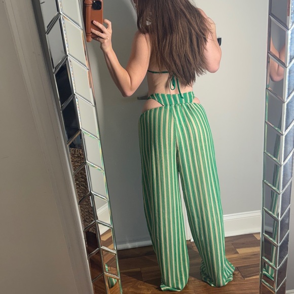 Green Striped Bikini Set - Picture 2 of 2